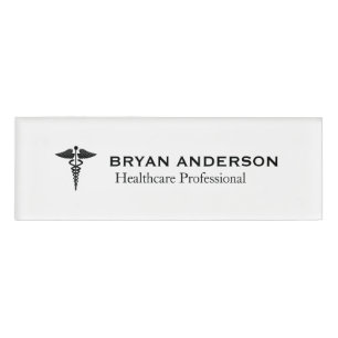 Caduceus Symbol Medical Healthcare Name Tag Namenschild