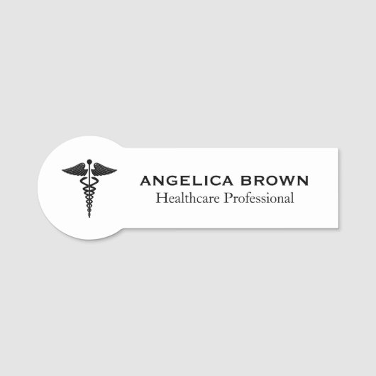 Caduceus Symbol Medical Healthcare Name Tag Namensschild (Vorderseite)