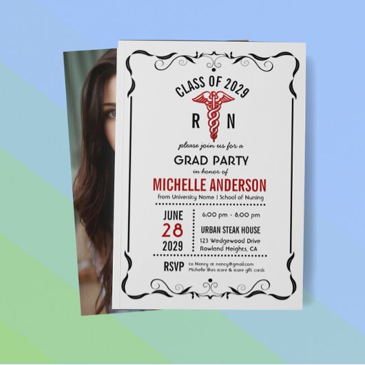 Caduceus Symbol Medical School Foto Abschluss Einladung