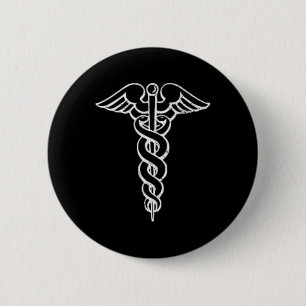 Caduceus Symbol Nurse Doctor Medic np Na Hospit Button