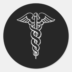 Caduceus Symbol Nurse Doctor Medic np Na Hospit Runder Aufkleber
