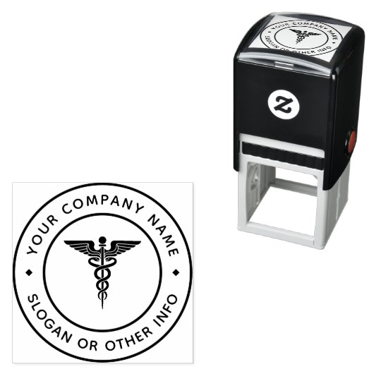 Caduceus Symbol Rücksendeadresse Selbstfarbige Bri Permastempel (Beispiel)