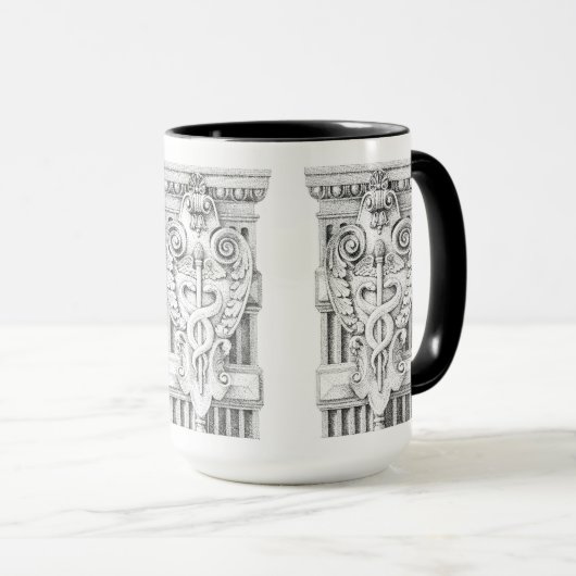 CADUCEUS Tall Black Combo Tasse (VorderseiteRechts)