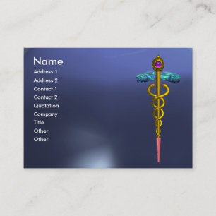 CADUCEUS TOPAZ lebendiges Gold Blau Visitenkarte