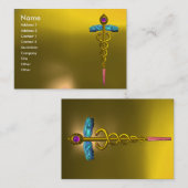 CADUCEUS TOPAZ, lebhaftes goldfarbenes Rosa gelb Visitenkarte (Vorne/Hinten)