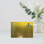 CADUCEUS TOPAZ, lebhaftes goldfarbenes Rosa gelb Visitenkarte (Stehend Vorderseite)