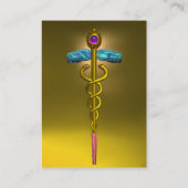 CADUCEUS TOPAZ, lebhaftes goldfarbenes Rosa gelb Visitenkarte (Rückseite)