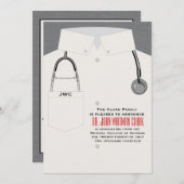 Caduceus u. Stethoskop-medizinische Einladung (Vorne/Hinten)