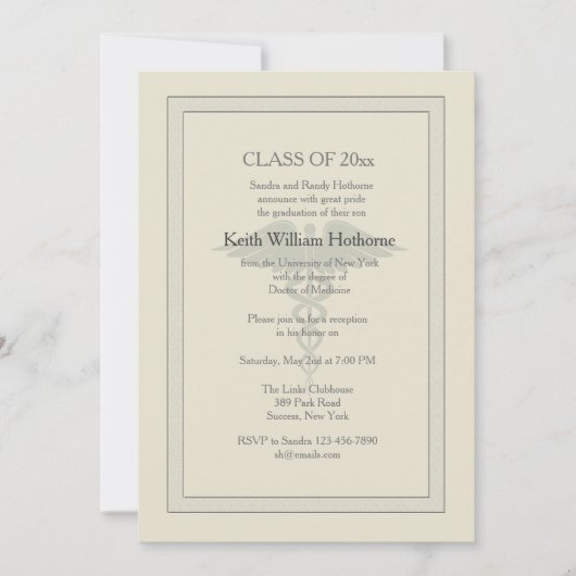 Caduceus-Wasserzeichen-medizinische Einladung (Vorderseite)