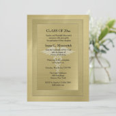 Caduceus Watermark Gold Medical Abschluss Einladun Einladung (Stehend Vorderseite)