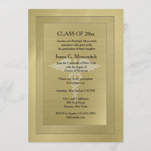 Caduceus Watermark Gold Medical Abschluss Einladun Einladung