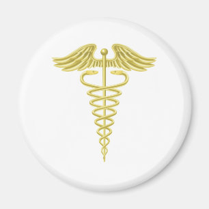 Caduceusgoldmedizinisches Symbol Magnet