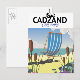 Cadzand Niederlande Strand Reiseplakat Postkarte