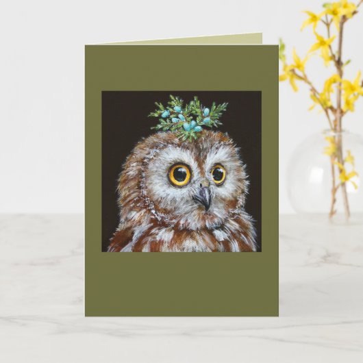 Caeli die Eule-Karte Karte (Gelbe Blume)