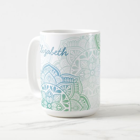 Caelum Mandala 15 oz. Personalized Mug Kaffeetasse (Vorderseite Links)