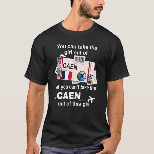 Caen Boarding Pass Caen Girl Caen T-Shirt (Vorderseite)