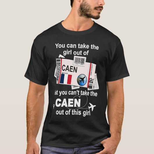 Caen Boarding Pass Caen Girl Caen T-Shirt (Vorderseite)