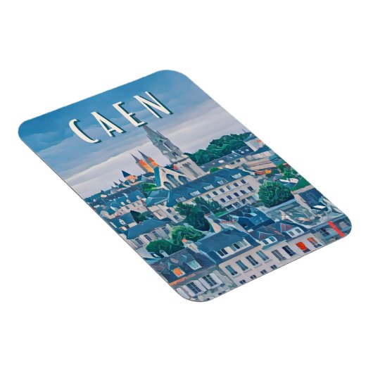 Caen Foto Vintage Magnet (Rechte Seite)