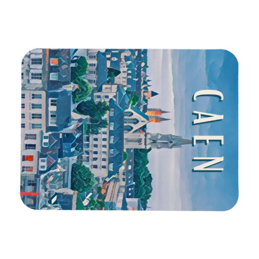 Caen Foto Vintage Magnet (Horizontal)