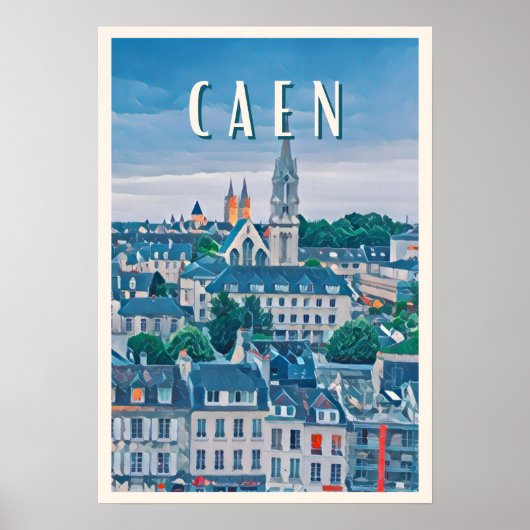 Caen Foto Vintage Poster (Vorne)