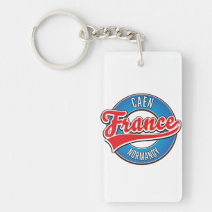 Caen Normandie Frankreich Retro-Logo Schlüsselanhänger