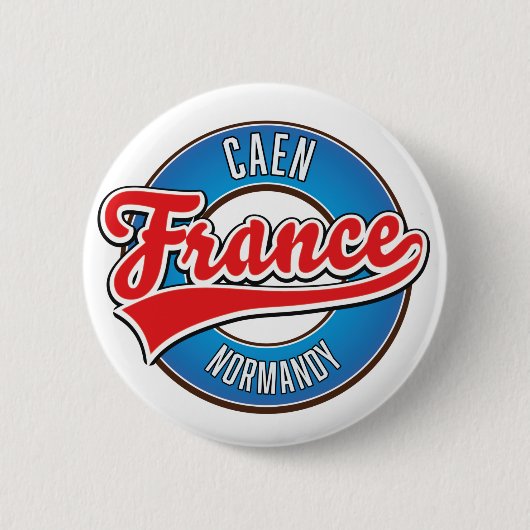 Caen Normandy France Retro-Logo Button (Vorderseite)