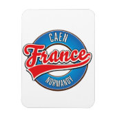 Caen Normandy France Retro-Logo Magnet (Vertikal)