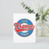 Caen Normandy France Retro-Logo Postkarte (Stehend Vorderseite)