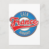 Caen Normandy France Retro-Logo Postkarte (Vorderseite)