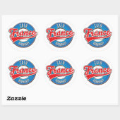 Caen Normandy France Retro-Logo Runder Aufkleber (Blatt)
