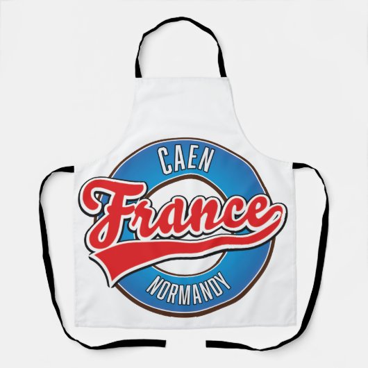 Caen Normandy France Retro-Logo Schürze (Vorderseite)
