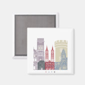 Caen Skyline Poster Magnet (Vorderseite/Rückseite)