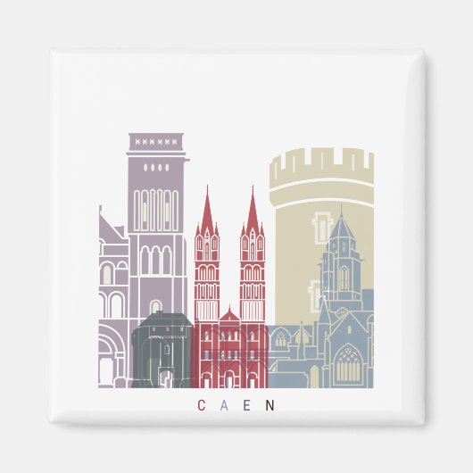 Caen Skyline Poster Magnet (Vorne)