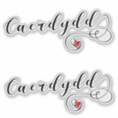 Caerdydd Flag Herz, Cardiff Sticker Sheet, Wales (Vorderseite)