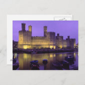 Caernarfon Castle, at Night, Gwynedd, Wales Postkarte (Vorne/Hinten)