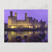 Caernarfon Castle, at Night, Gwynedd, Wales Postkarte (Vorderseite)