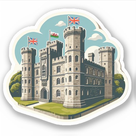 Caernarfon Castle (Großbritannien) Aufkleber (Vorderseite)