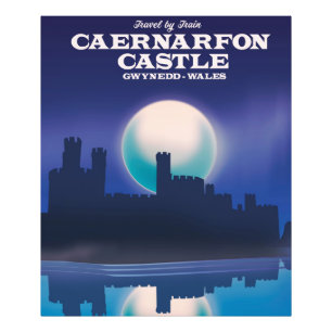Caernarfon Castle, Gwynedd Wales Reiseplakat Fotodruck