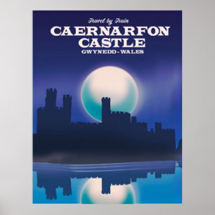 Caernarfon Castle, Gwynedd Wales Reiseplakat Poster