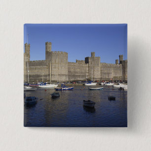 Caernarfon Castle, Gwynedd, Wales (RF) Button