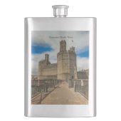 Caernarfon Castle Wales Flachmann (Vorderseite)