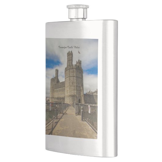 Caernarfon Castle Wales Flachmann (Links)