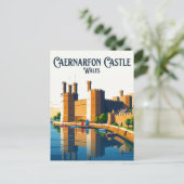 Caernarfon Castle Wales Postkarte (Stehend Vorderseite)