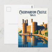Caernarfon Castle Wales Postkarte (Vorne/Hinten)