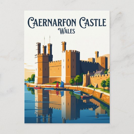 Caernarfon Castle Wales Postkarte (Vorderseite)