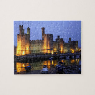 Caernarfon Schloss an der Dämmerung Puzzle