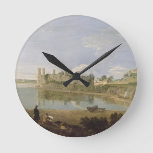 Caernarvon Schloss, c.1745-50 (Öl auf Leinwand) Runde Wanduhr
