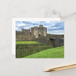 Caerphilly Castle in Wales Postkarte