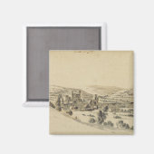 Caerphilly Castle (Stift, Tinte und Waschbecken au Magnet (Vorderseite/Rückseite)