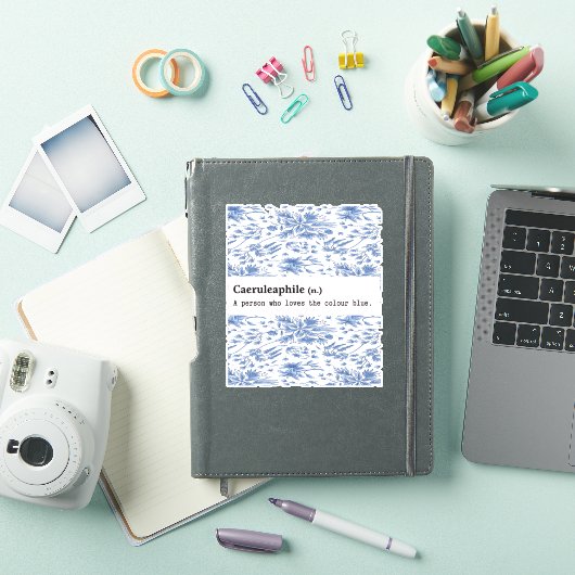 CAERULEAPHILE BLAUE BLUME NATUR AUFKLEBER (iPad Hülle)